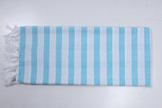 Blue and White Striped Single Bedsheet