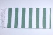 Emerald Green and White Striped Extra Soft Chadar