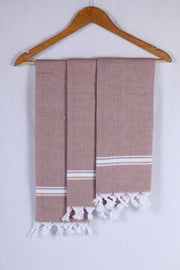 Rust Red Napkin with White Stripes