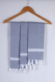 Chambray Blue Napkin with White Stripes