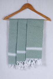 Emerald Green Napkin with White Stripes