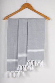 Coin Grey Napkin with White Stripes