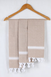 Camel Brown Napkin with White Stripes