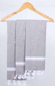 Brown Napkin with White Stripes