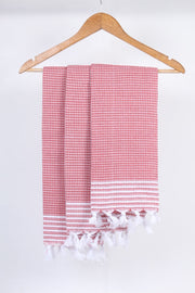 Red Napkin with White Stripes