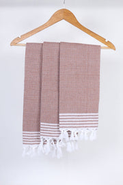 Brown Napkin with White Stripes