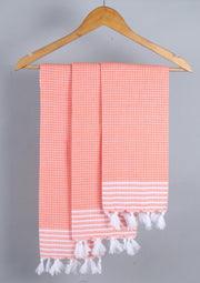Orange Napkin with White Stripes