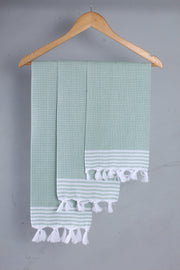Sea Green Napkin with White Stripes