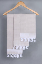 Cream Napkin with White Stripes