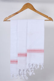 White Napkin with Red Stripes