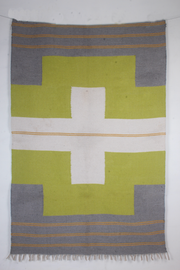 Grey, Green and White Dari with Yellow Stripes