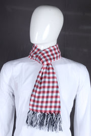 Cerise Red, Black and White Check Muffler