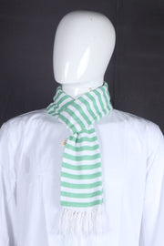 Seafoam Green and White Striped Muffler