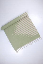 Green Yoga Mate with White Stripes