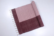 Maroon Red Yoga Mate with Lemonade Pink Stripes