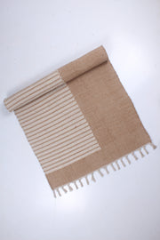 Sepia Yellow Yoga Mate with White Stripes