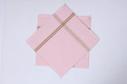Pink Handkerchief with Mustard Yellow Border