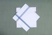White Handkerchief with Blue Border