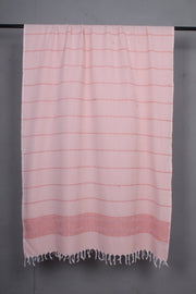 Flamingo Pink Shwl with Pink Stripes