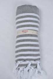 Gray Ultra Soft Bath Towel White Striped