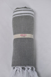 Gray Ultra Soft Bath Towel White Striped
