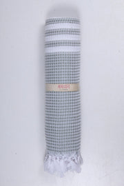 Gray Towel with White Stripes
