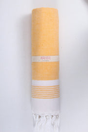 Yellow Ultra Travel Towel with White Stripes
