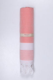 Carrot Towel with White Stripes