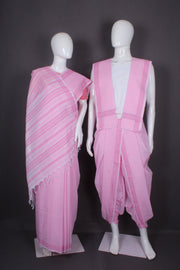 Pink Aahar Joda with Ruby Pink Border