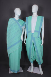 Sea Green Aahar Joda with Blue Border