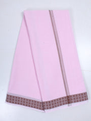 Pink Dobby Dhoti Dupatta with Maroon Border