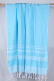 Sky Blue Twill Stole with White Stripes