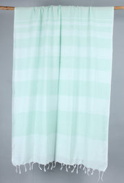 Green and White Striped Stole