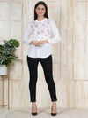 White Hand Embroidered Women Shirt