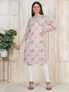 White Printed Long Kurti