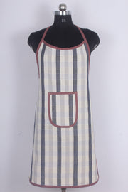 Handwoven Cotton Apron with Checkered Pattern