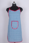 Handwoven Cotton Apron with blue & white Checkered Pattern