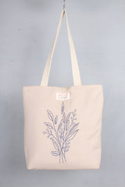 Pink Hand Embroidery Tote Bag