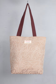 Pink Hand Embroidery Tote Bag
