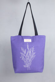 Blue Hand Embroidery Tote Bag