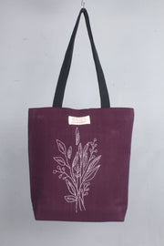 Maroon Hand Embroidery Tote Bag