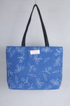 Egyptian Blue Hand Embroidery Tote Bag