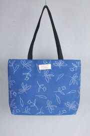 Egyptian Blue Hand Embroidery Tote Bag