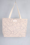 Peach Hand Embroidery Tote Bag