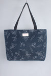 Blue Hand Embroidery Tote Bag
