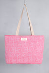 Pink Hand Embroidery Tote Bag