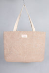 Peach Hand Embroidery Tote Bag