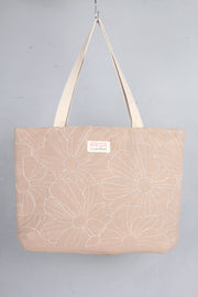 Peach Hand Embroidery Tote Bag