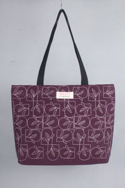 Maroon Hand Embroidery Tote Bag