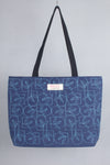 Blue Hand Embroidery Tote Bag